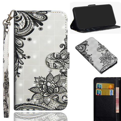Patterned Wallet Stand Leather Cover for Xiaomi Redmi 6A (Single 12MP Rear Camera)