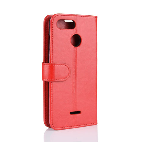 Crazy Horse Wallet Leather Stand Case for Xiaomi Redmi 6 (Dual Camera: 12MP+5MP)