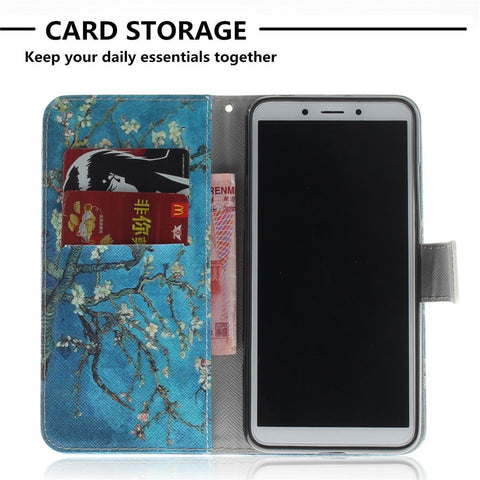 Pattern Printing Wallet Stand Leather Phone Case for Xiaomi Redmi 6A