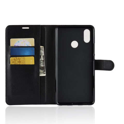 Litchi Skin Wallet Leather Stand Case for Xiaomi Mi Max 3