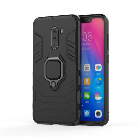 Finger Ring Kickstand PC + TPU Combo Phone Back Case for Xiaomi Pocophone F1 / Poco F1 (India)