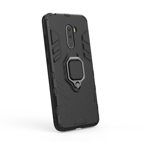 Finger Ring Kickstand PC + TPU Combo Phone Back Case for Xiaomi Pocophone F1 / Poco F1 (India)