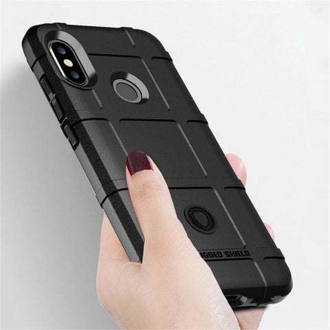 Rugger Shield Anti-shock Square Grid Texture Soft TPU Phone Case for Xiaomi Mi A2 Lite / Redmi 6 Pro