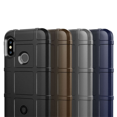Rugger Shield Anti-shock Square Grid Texture Soft TPU Phone Case for Xiaomi Mi A2 Lite / Redmi 6 Pro
