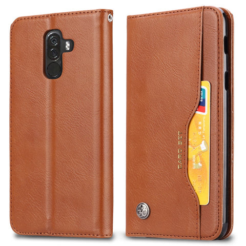 Auto-absorbed Leather Stand Wallet Mobile Casing for Xiaomi Pocophone F1 / Poco F1 (India)