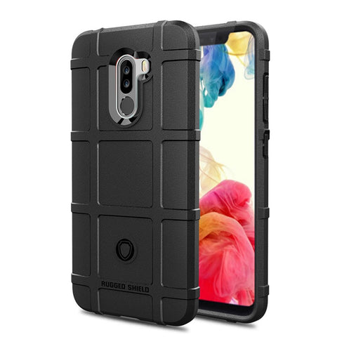 Anti-shock Square Grid Texture Soft TPU Cell Phone Case for Xiaomi Pocophone F1 / Poco F1 in India