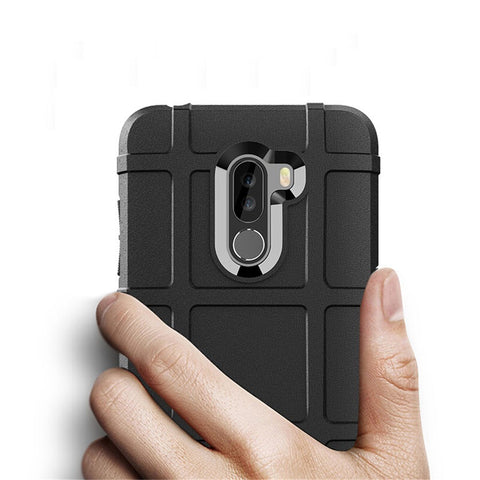 Anti-shock Square Grid Texture Soft TPU Cell Phone Case for Xiaomi Pocophone F1 / Poco F1 in India