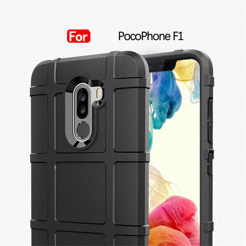 Anti-shock Square Grid Texture Soft TPU Cell Phone Case for Xiaomi Pocophone F1 / Poco F1 in India