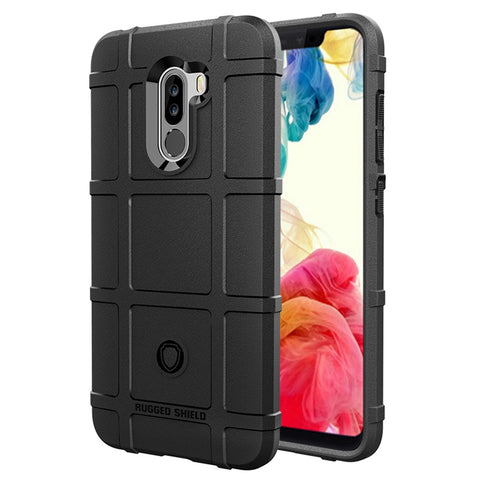 Anti-shock Square Grid Texture Soft TPU Cell Phone Case for Xiaomi Pocophone F1 / Poco F1 in India