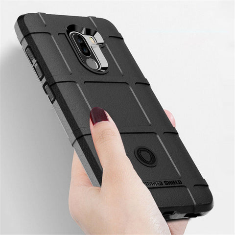 Anti-shock Square Grid Texture Soft TPU Cell Phone Case for Xiaomi Pocophone F1 / Poco F1 in India
