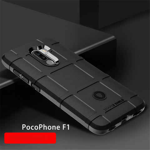 Anti-shock Square Grid Texture Soft TPU Cell Phone Case for Xiaomi Pocophone F1 / Poco F1 in India