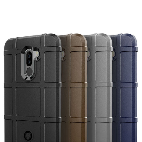 Anti-shock Square Grid Texture Soft TPU Cell Phone Case for Xiaomi Pocophone F1 / Poco F1 in India