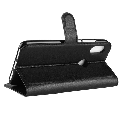 Litchi Texture Wallet Stand Leather Cellphone Cover for Xiaomi Redmi Note 6 Pro