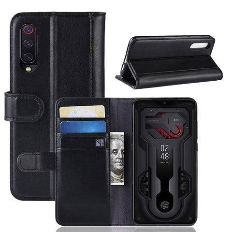 For Xiaomi Mi 9 / Mi 9 Explore Phone Cases Genuine Split Leather Wallet Mobile Cover Stand