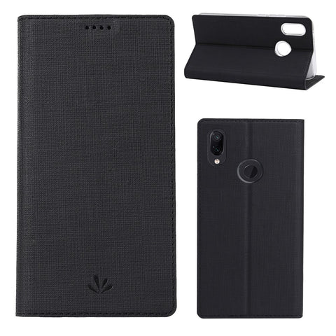 VILI DMX Cross Texture Stand Leather Phone Casing for Xiaomi Redmi Note 7S / Note 7/Note 7 Pro (India)