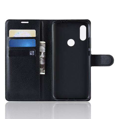 Litchi Skin Wallet Leather Stand Case for Xiaomi Redmi 7 / Redmi Y3