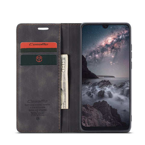CASEME 013 Series Auto-absorbed Retro Business Leather Wallet Stand Phone Case for Xiaomi Mi 9