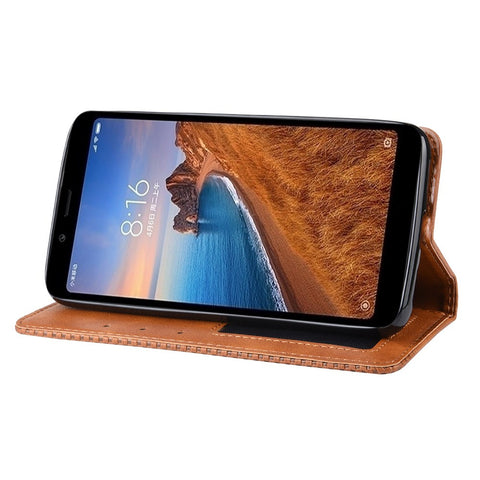Vintage Style PU Leather Wallet Phone Cover for Xiaomi Redmi 7A