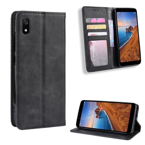 Vintage Style PU Leather Wallet Phone Cover for Xiaomi Redmi 7A