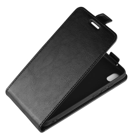 Crazy Horse Texture Vertical Flip Leather Card Holder Protective Phone Shell for Xiaomi Redmi 7A