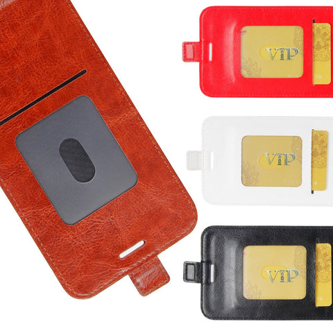 Crazy Horse Texture Vertical Flip Leather Card Holder Protective Phone Shell for Xiaomi Redmi 7A