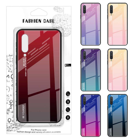 Gradient Color Glass + TPU Hybrid Phone Cover for Xiaomi Mi CC9 / Mi CC9 Meitu Edition/ Mi 9 Lite