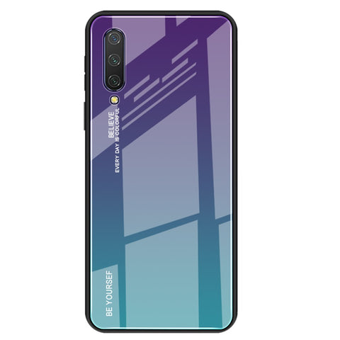 Gradient Color Glass + TPU Hybrid Phone Cover for Xiaomi Mi CC9 / Mi CC9 Meitu Edition/ Mi 9 Lite