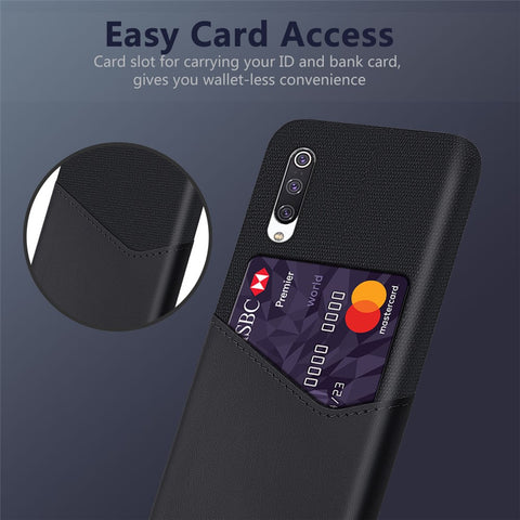 PC + PU + Cloth Hybrid Phone Back Shell with Card Slot Xiaomi Mi CC9 / Mi CC9 Meitu Edition /  Mi 9 Lite / Mi 9 Lite