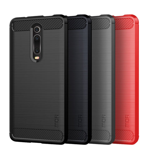 MOFI Carbon Fiber Texture Brushed TPU Cell Phone Case for Xiaomi Redmi K20/Mi 9T/K20 Pro/Mi 9T Pro
