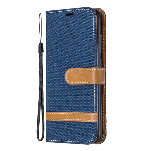 Assorted Color Jeans Cloth Leather Wallet Case for Xiaomi Redmi 7A