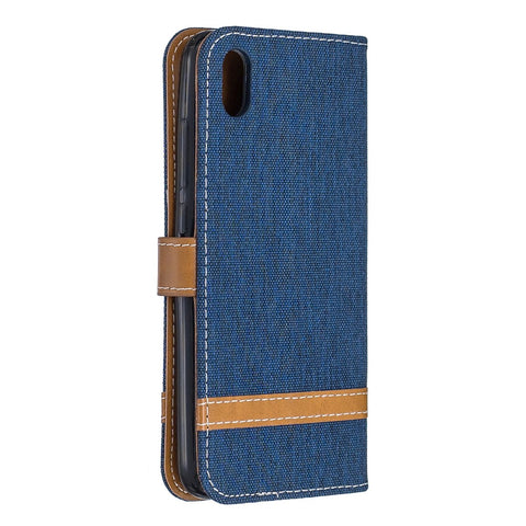Assorted Color Jeans Cloth Leather Wallet Case for Xiaomi Redmi 7A