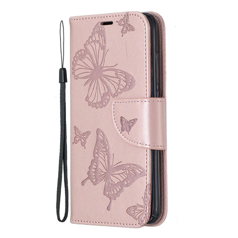 Imprint Butterfly Wallet Stand PU Leather Phone Case for Xiaomi Redmi 7A