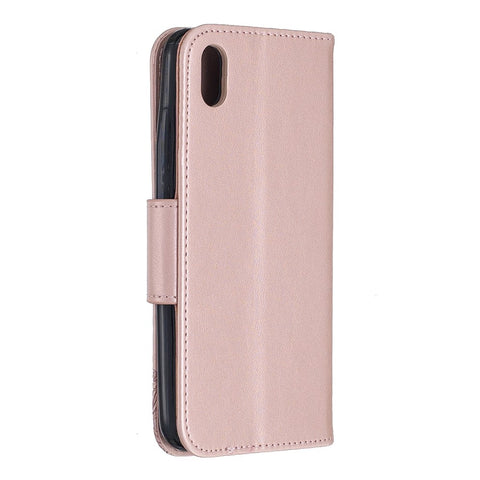 Imprint Butterfly Wallet Stand PU Leather Phone Case for Xiaomi Redmi 7A