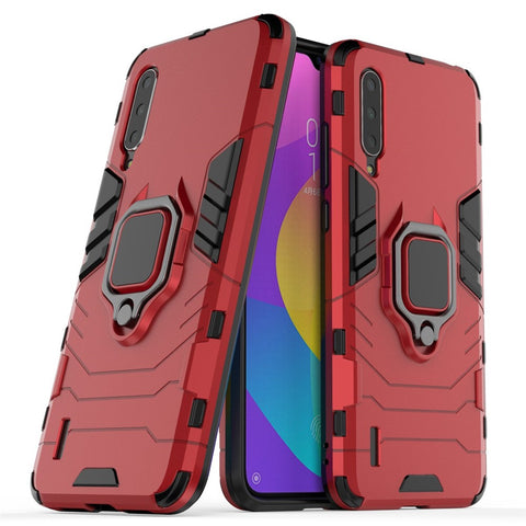 Cool Guard Ring Holder Kickstand Plastic TPU Combo Case for Xiaomi Mi 9 Lite/ Mi CC9/ Mi CC9 Meitu Edition