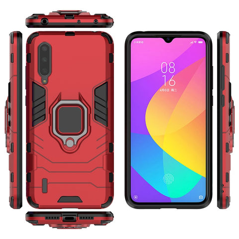 Cool Guard Ring Holder Kickstand Plastic TPU Combo Case for Xiaomi Mi 9 Lite/ Mi CC9/ Mi CC9 Meitu Edition