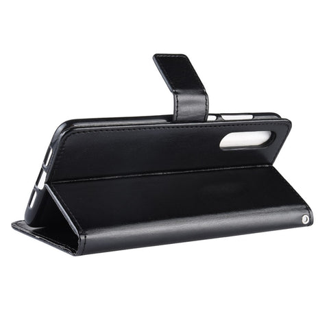 Crazy Horse Texture Wallet Leather Flip Case with Hand Strap Phone Casing for Xiaomi Mi CC9 / Mi CC9 Meitu Edition/ Mi 9 Lite