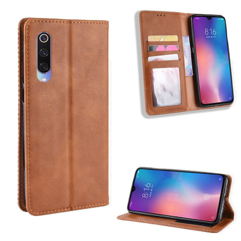 Vintage Style PU Leather Wallet Stand Phone Case for Xiaomi Mi CC9 / Mi CC9 Meitu Edition/ Mi 9 Lite