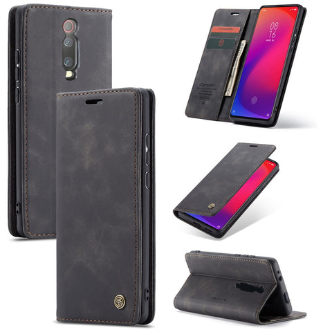 CASEME 013 Series Auto-absorbed Wallet Stand PU Leather Phone Cover for Xiaomi Redmi K20 Pro/Redmi K20/Mi 9T/Mi 9T Pro