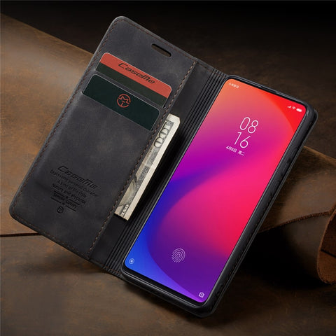 CASEME 013 Series Auto-absorbed Wallet Stand PU Leather Phone Cover for Xiaomi Redmi K20 Pro/Redmi K20/Mi 9T/Mi 9T Pro