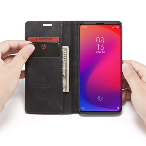 CASEME 013 Series Auto-absorbed Wallet Stand PU Leather Phone Cover for Xiaomi Redmi K20 Pro/Redmi K20/Mi 9T/Mi 9T Pro