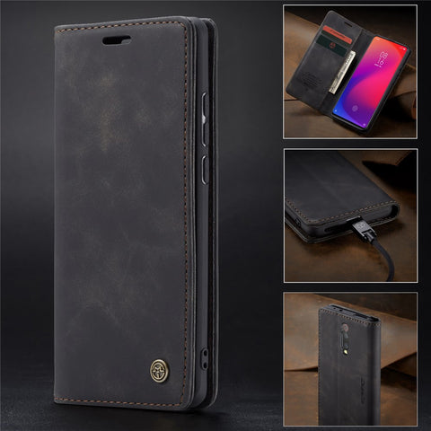CASEME 013 Series Auto-absorbed Wallet Stand PU Leather Phone Cover for Xiaomi Redmi K20 Pro/Redmi K20/Mi 9T/Mi 9T Pro