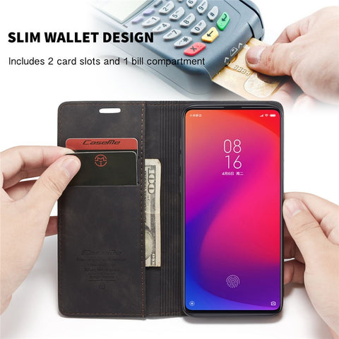 CASEME 013 Series Auto-absorbed Wallet Stand PU Leather Phone Cover for Xiaomi Redmi K20 Pro/Redmi K20/Mi 9T/Mi 9T Pro