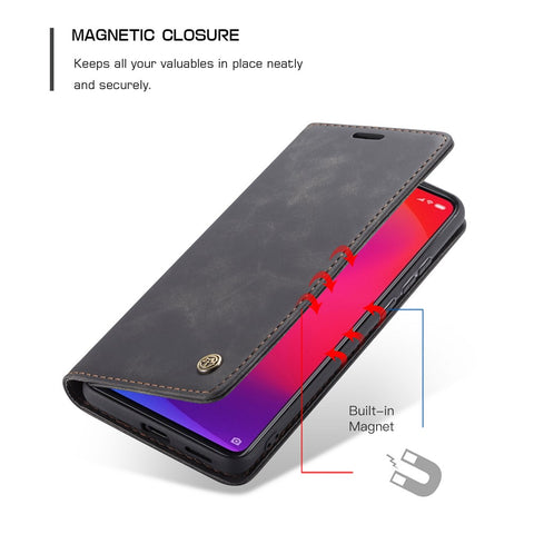CASEME 013 Series Auto-absorbed Wallet Stand PU Leather Phone Cover for Xiaomi Redmi K20 Pro/Redmi K20/Mi 9T/Mi 9T Pro
