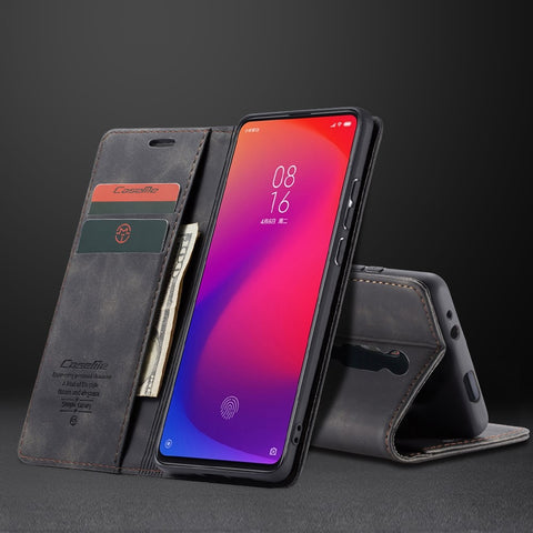CASEME 013 Series Auto-absorbed Wallet Stand PU Leather Phone Cover for Xiaomi Redmi K20 Pro/Redmi K20/Mi 9T/Mi 9T Pro