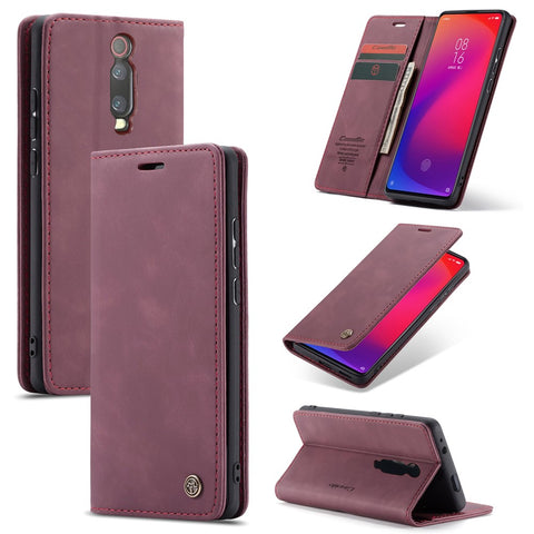 CASEME 013 Series Auto-absorbed Wallet Stand PU Leather Phone Cover for Xiaomi Redmi K20 Pro/Redmi K20/Mi 9T/Mi 9T Pro