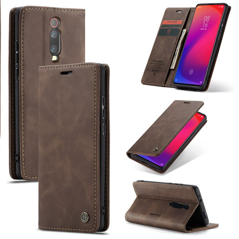 CASEME 013 Series Auto-absorbed Wallet Stand PU Leather Phone Cover for Xiaomi Redmi K20 Pro/Redmi K20/Mi 9T/Mi 9T Pro