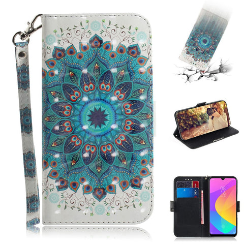 Light Spot Decor Pattern Printing Wallet Stand Leather Protective Phone Case Cover for Xiaomi Mi CC9e / Mi A3