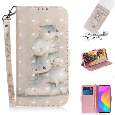 Light Spot Decor Pattern Printing Wallet Stand Leather Protective Phone Case Cover for Xiaomi Mi CC9e / Mi A3