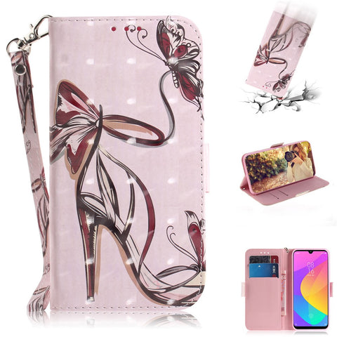 Light Spot Decor Pattern Printing Wallet Stand Leather Protective Phone Case Cover for Xiaomi Mi CC9e / Mi A3