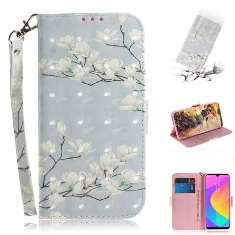 Light Spot Decor Pattern Printing Wallet Stand Leather Protective Phone Case Cover for Xiaomi Mi CC9e / Mi A3